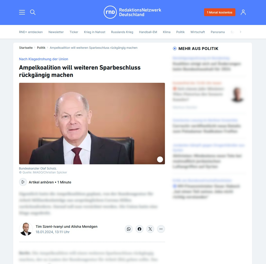 01.2024 Redaktionsnetzwerk Deutschland